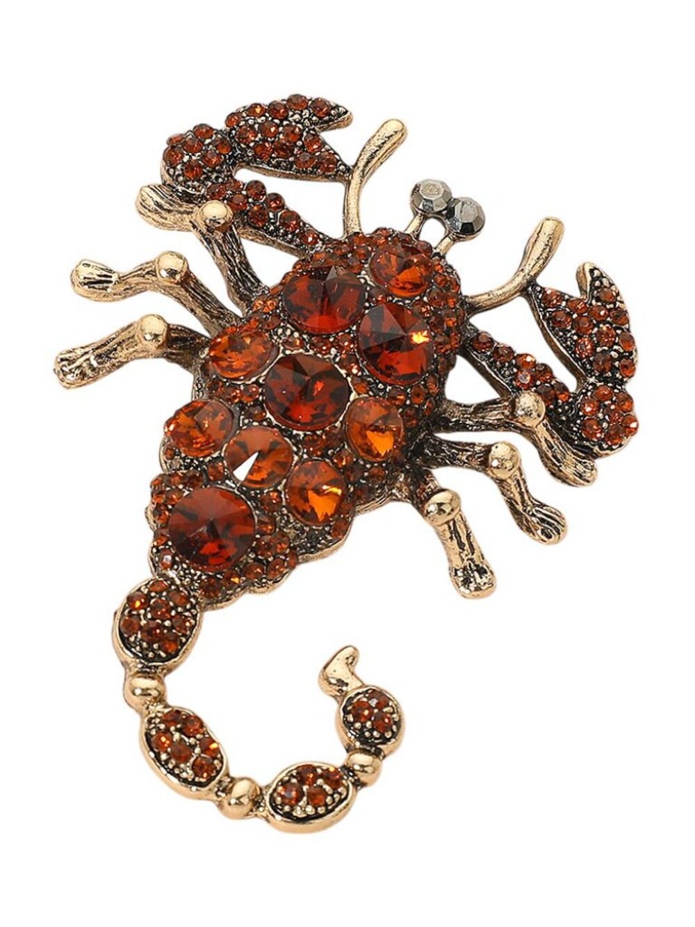 2pcs Crystal Scorpion Brooch Pin Set Gold Silver Tone Rhinestone Statement
